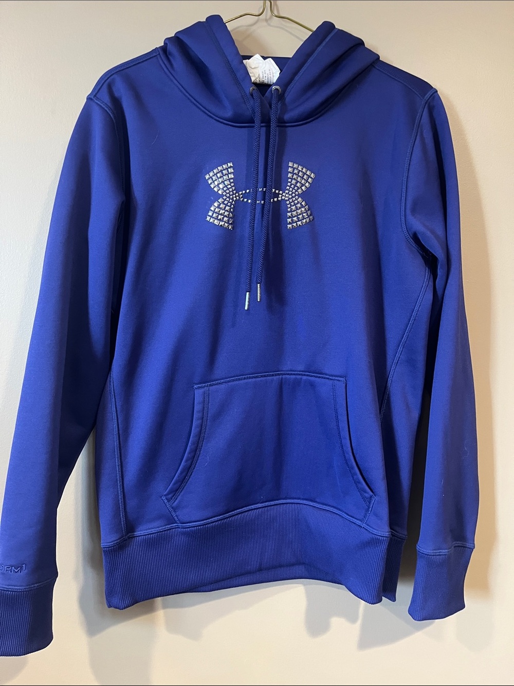 Under Armour Blue Pullover Hoodie with Rhinestone Logo